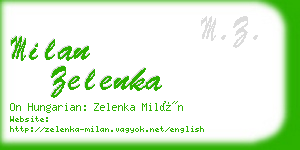 milan zelenka business card